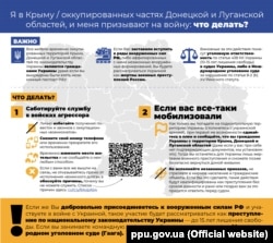 Информация по избежанию службы в российской армии жителям Крыма и ОРДЛО