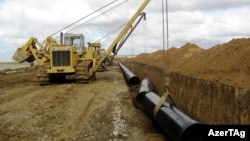 Azerbaijan -- water pipeline construction, 2010