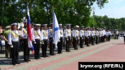 Военные Черноморского флота РФ на митинге в Севастополе