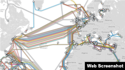 Основная часть межконтинентального интернет-трафика проходит по подводным оптоволоконным кабелям