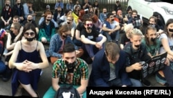 Акция протеста против наступления на свободу слова. Москва, 5 мая 2018